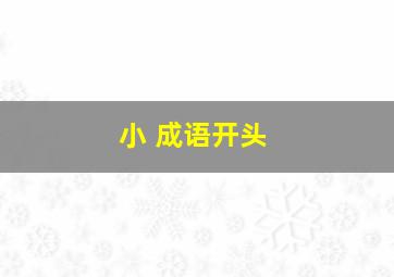 小 成语开头